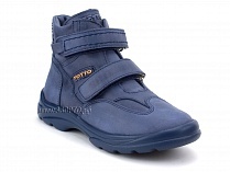 211-22 Тотто (Totto), ботинки демисезонные утепленные, байка, кожа, синий. в Новосибирске
