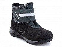 11-531-2 (22-27р) Скороход (Skorohod), ботинки демисезонные утепленные, байка, гидрофобная кожа, серый, черный в Новосибирске
