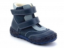 133-3,13,09 Тотто (Totto), ботинки детские ортопедические профилактические, байка, кожа, нубук, темно-синий. в Новосибирске