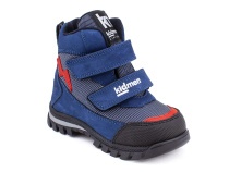 5008-03 (21-25) Кидмен (Kidmen), ботинки ортопедические профилактические, демисезонные утепленные, мембрана, нубук, байка, синий, серый, красный в Новосибирске