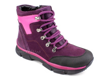 2052-111-078-413-116 Зим (37-40) Джойшуз (Djoyshoes) ботинки подростковые зимние ортопедические профилактические, натуральный мех, нубук, кожа, вишневый, розовый 