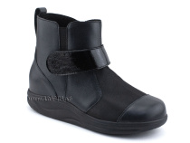 84-159и-2-406/58Ч Рикосс (Ricoss) ботинки для взрослых демисезонные утепленные, ворсин, кожа, черный, полнота 9. в Новосибирске