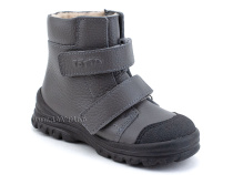 3381-721 Тотто (Totto), ботинки детские утепленные ортопедические профилактические, байка, кожа, серый в Новосибирске