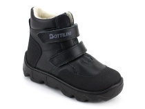 BL-271(05) Боттилини (Bottilini), ботинки  детские демисезонные  ортопедические профилактические, кожа, байка, черный в Новосибирске