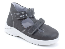 0228-821 Тотто (Totto), туфли детские ортопедические профилактические, кожа, серый в Новосибирске