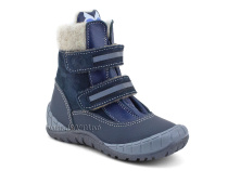 23011-080-01 (21-25)  Тапибу (Tapiboo), ботинки детские демисезонные утепленные ортопедические профилактические , байка, кожа, нубук, синий в Новосибирске