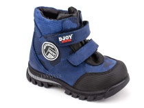 031-600-013-05-240 (21-25) Джойшуз (Djoyshoes) ботинки детские зимние ортопедические профилактические, натуральный мех, кожа, темно-синий, милитари в Новосибирске