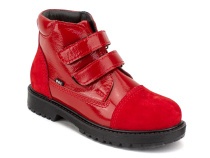 201-32 (31-36) Бос (Bos), ботинки детские утепленные профилактические, байка,  кожа, лак,  красный в Новосибирске