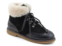 А44-071-2 Сурсил (Sursil-Ortho), ботинки детские ортопедические профилактичские, зимние, натуральный мех, замша, кожа, черный в Новосибирске