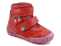 238-196,186 Тотто (Totto), ботинки демисезонные утепленные, байка,  кожа,нубук,  красный, в Новосибирске