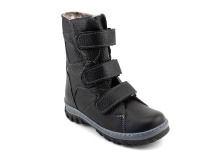 207ч (26-30) Аквелла (Akwella), ботинки зимние ортопедические с высоким берцем, натуральная шерсть, кожа, черный в Новосибирске