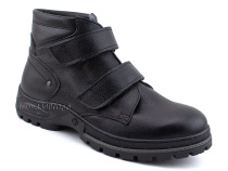 308 (41-45) Аквелла (Akwella), ботинки подростковые демисезонные  утепленные  ортопедические, ворсин, кожа, черный 