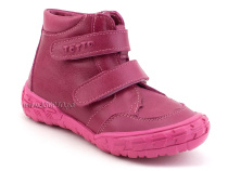 201-267 Тотто (Totto), ботинки демисезонние детские профилактические на байке, кожа, фуксия. в Новосибирске