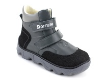 BL-271(3) Боттилини (Bottilini), ботинки  детские демисезонные ортопедические профилактические, кожа, байка, серый в Новосибирске